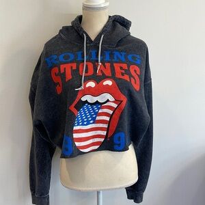 ROLLING STONES CROPPED HOODED SWEATSHIRT